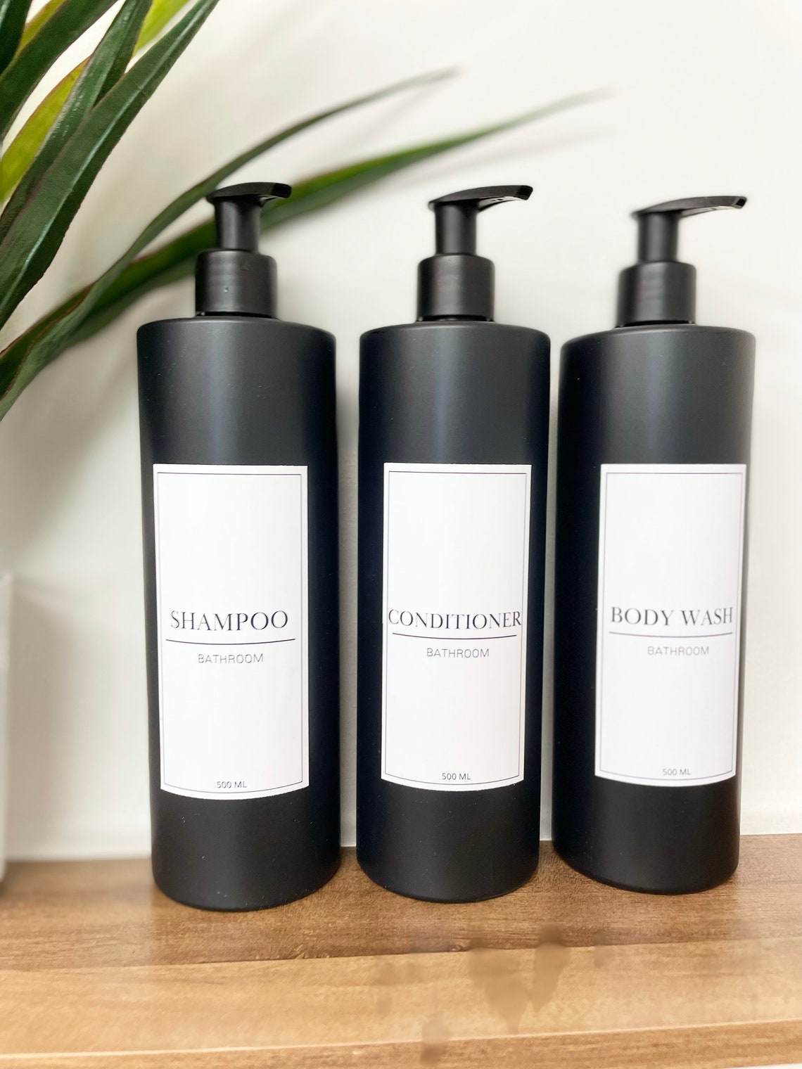 Matt Black Minimal White Label Shampoo and Conditioner Pump Etsy UK