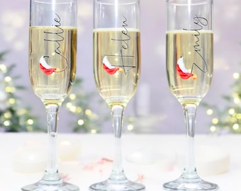 Personalised Christmas Glasses, Christmas Prosecco Glass, Champagne Glass, Prosecco flutes, Personalised Christmas Table Glasses, Home Gifts
