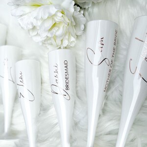 Flûtes à champagne personnalisées pour mariage : verres à prosecco blancs image 7