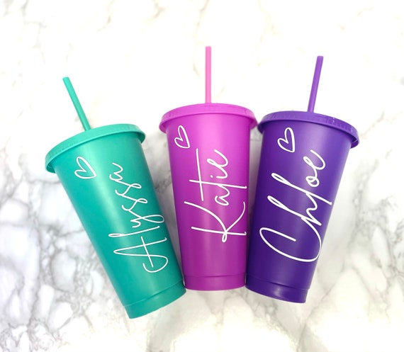 Personalised Cold Cup With Straw, Starbucks Inspired, Pastel Colours, Names  Plastic Tumbler, Cold Cup, 24oz Reusable Cold Cup, Starbucks Cup 