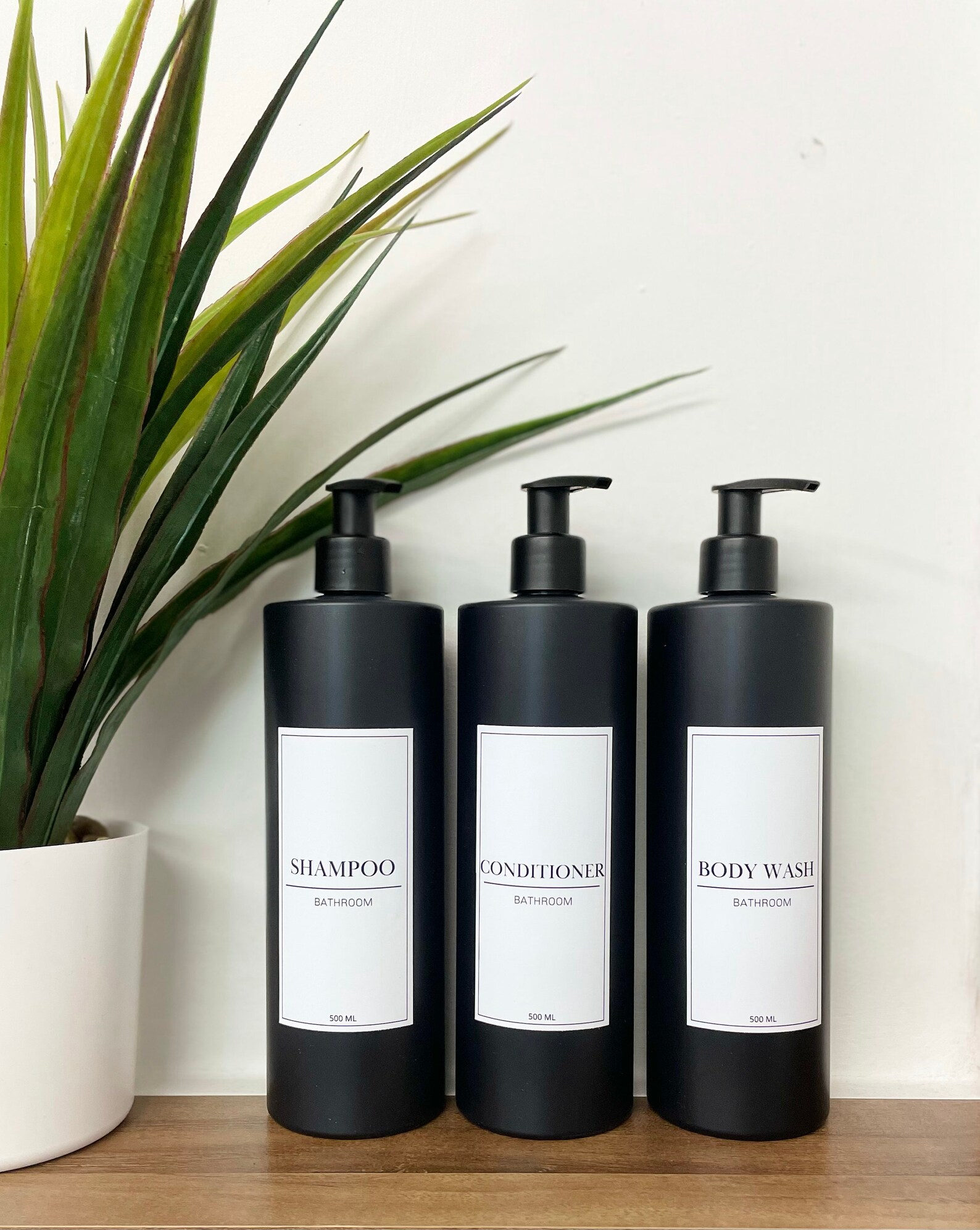 Matt Black Minimal White Label Shampoo and Conditioner Pump Etsy