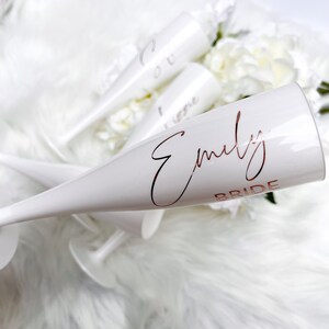Flûtes à champagne personnalisées pour mariage : verres à prosecco blancs image 6