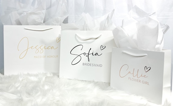 Personalised Wedding Gift Bag, Bridesmaid Proposal, Luxury Laminated Bag
