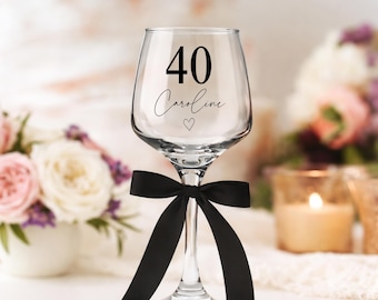 Personalised Milestone Birthday Wine Glass, UV Printed