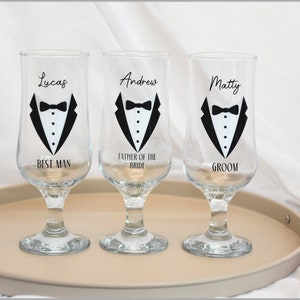 Personalized Stemmed Pint Glass, Groomsmen Gift, Wedding Party Favor