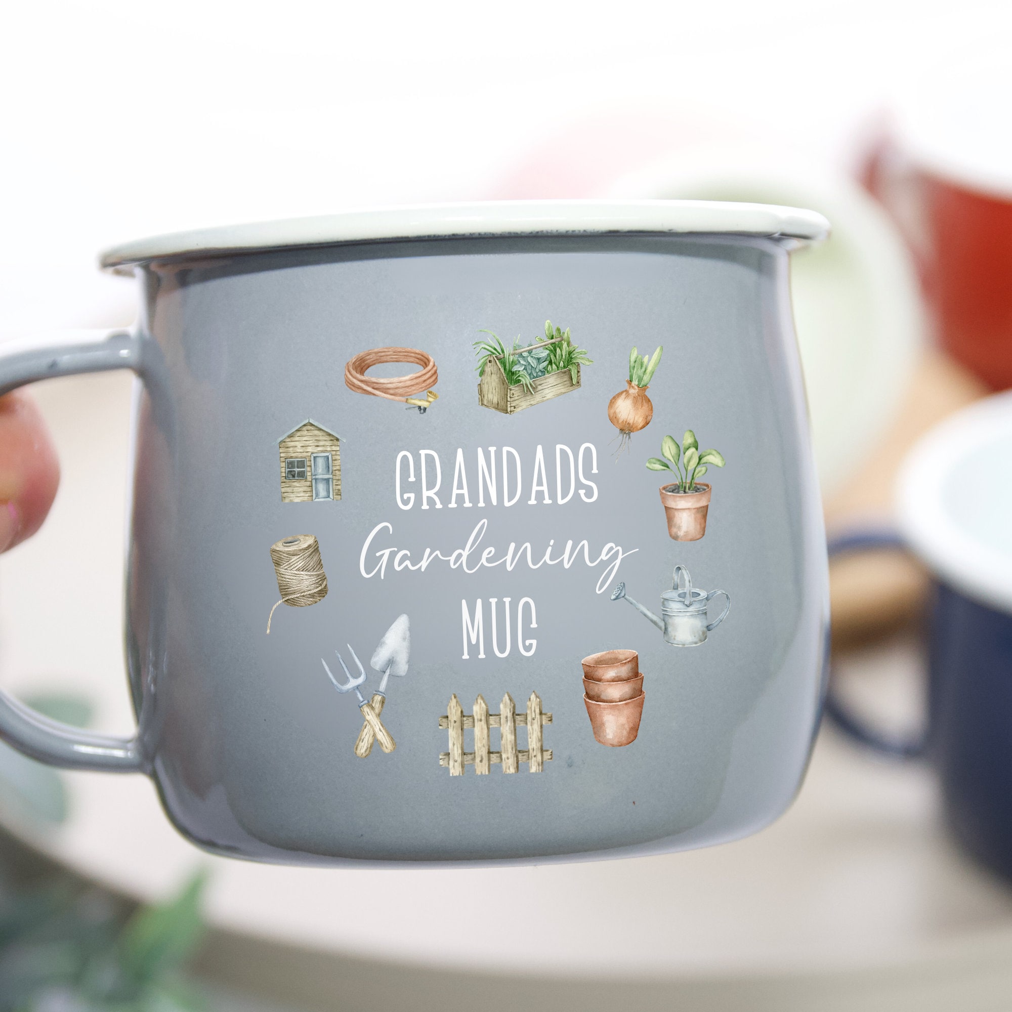 Fathers Day Gift, Gardening Gift For Dad, Garden Mug, Enamel Cup, Grandad Gift, Gift for Garden Lover, Fathers Day Mug, Dad Garden Gifts,