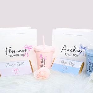Personalisierte Geschenktasche, Blumenmädchen Tasche, Page Boy Geschenkset, Page Boy Tasche, Blumenmädchen Geschenke, Vorschlag Geschenke, werden Sie mein Blumenmädchen Geschenk sein