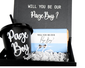 Page Boy Vorschlag Box, gefüllt Page Boy Vorschlag Box, Page Boy Geschenk, Page Boy Box, danke, dass Sie mein Page Boy sind, Ringträger Geschenk