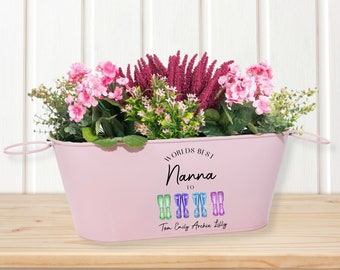 Cadeau d'anniversaire pour nounou, cadeau pour l'anniversaire d'une maman, pot de plante personnalisé, si les nounous étaient des fleurs, jardinière, jardinière en métal, cadeau pour nounou,