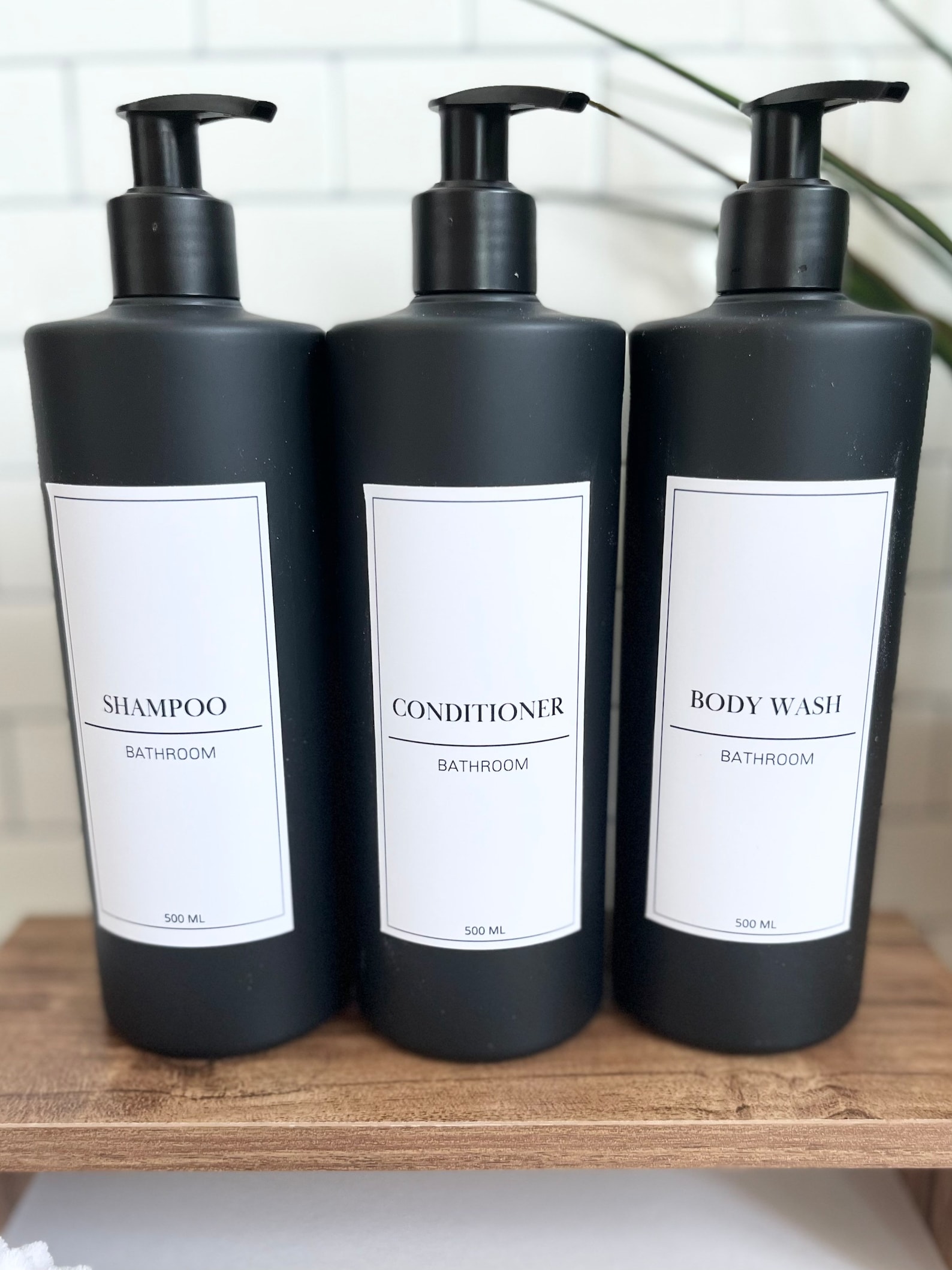 Matt Black Minimal White Label Shampoo and Conditioner Pump Etsy