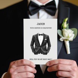 Votre prestation en tant que garçon d'honneur est demandée, carte de vœux, Serez-vous mon témoin, carte de garçon d'honneur, carte de vœux, article Boîte à propositions