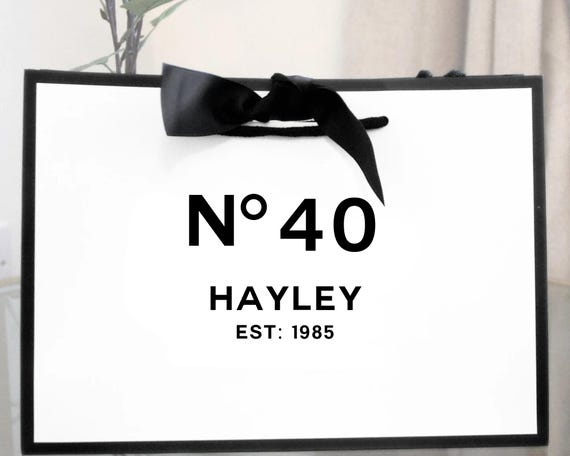 Personalized Birthday Gift Bag: Luxury Embossed Couture Font