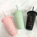 Personalised Cold Cup with Straw, Starbucks Inspired, Pastel Colours, Named Plastic Tumbler, Cold Cup, 24oz Reusable Cold Cup, Starbucks Cup 