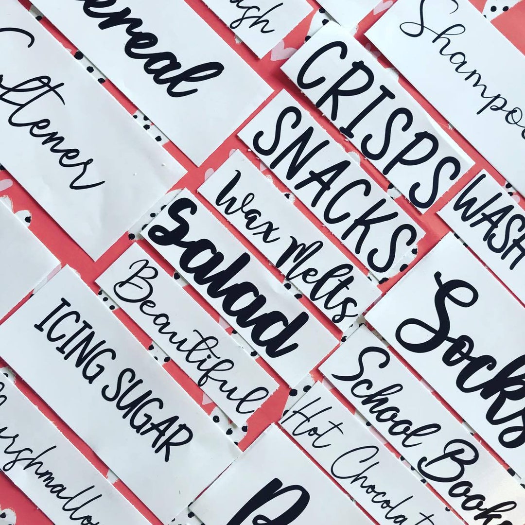 Personalised Sticker Labels, Custom Vinyl Decal Words, Choose Font