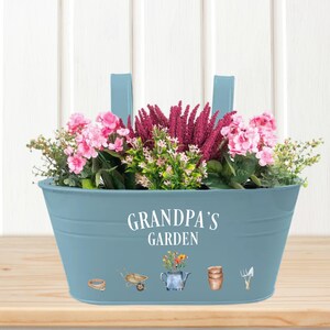 Vaderdagcadeau, vaderdagcadeau voor opa, cadeau voor opa, gepersonaliseerde plantenpot, opa's tuin, plantenbak, metalen plantenbak,