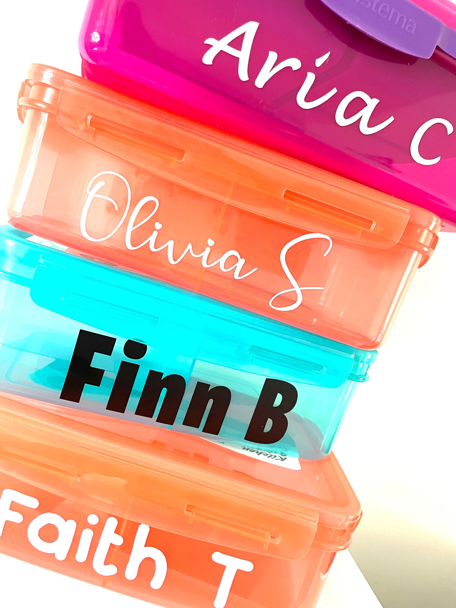 2 x Personalised School Lunch Box Vinyl Labels / Stickers Etsy