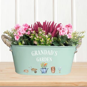 Fathers Day Gift, Fathers Day Gift For Grandad, Gift for Grandad, Personalised Plant Pot, Grandads Garden, Planter Box, Metal Planter,