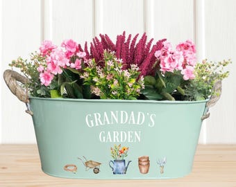 Fathers Day Gift, Fathers Day Gift For Grandad, Gift for Grandad, Personalised Plant Pot, Grandads Garden, Planter Box, Metal Planter,