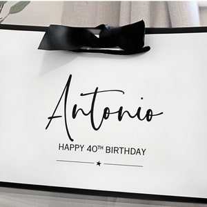Personalised Birthday Gift Bag, Birthday Gift Bag, Gift Bag For Him, 40th Birthday Bag, Gift Bags Birthday, 21st Gift for Him, 30th Gift Bag
