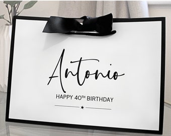 Personalised Birthday Gift Bag, Birthday Gift Bag, Gift Bag For Him, 40th Birthday Bag, Gift Bags Birthday, 21st Gift for Him, 30th Gift Bag