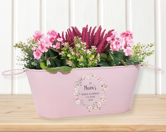 Jardinière personnalisée pour la fête des mères, cadeau pour la fête des mères, cache-pot personnalisé, si les mamans étaient des fleurs, jardinière, jardinière en métal, cadeau pour maman