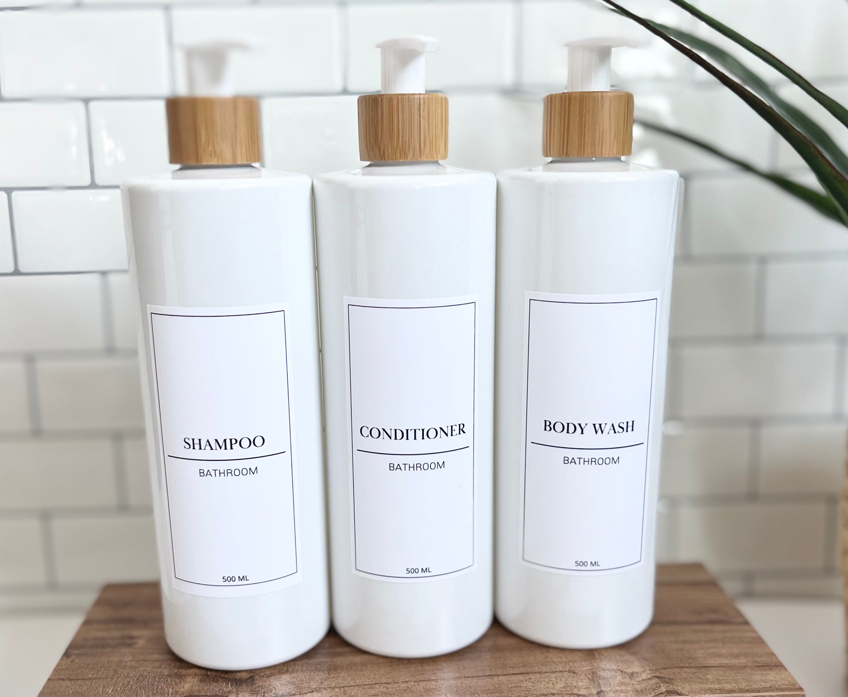 Bamboo & White Minimal White Label Shampoo and Conditioner Etsy UK