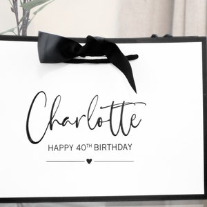 Sac cadeau d'anniversaire personnalisé, sac cadeau d'anniversaire, sac cadeau pour maman, sac 40e anniversaire, sacs cadeau anniversaire, 21e cadeau pour elle, 30e sac cadeau