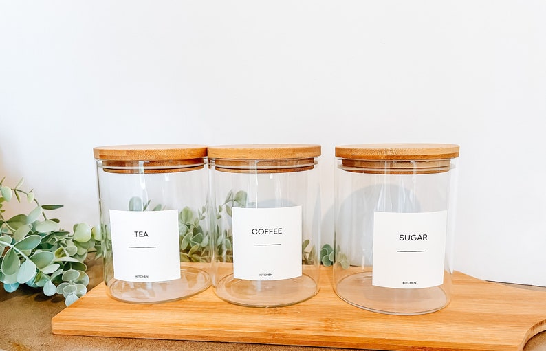 Reusable Bamboo Lid Glass Kitchen Storage Jar With Etsy UK