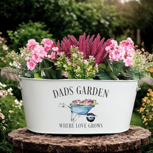 Fathers Day Gift, Garden Gift For Dad, Gift for Dad, Personalised Plant Pot, Dads Garden, Planter Box, Metal Planter, Dad Birthday Gift