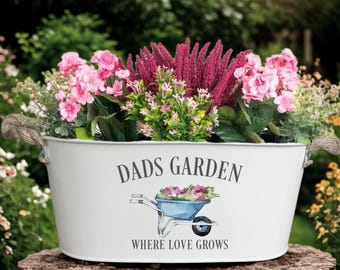 Fathers Day Gift, Garden Gift For Dad, Gift for Dad, Personalised Plant Pot, Dads Garden, Planter Box, Metal Planter, Dad Birthday Gift