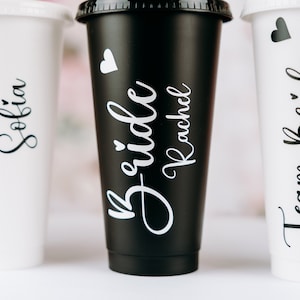 Personalised Hen Party Cold Cup with Straw, Bride to Be gift, Starbucks Inspired, Bride Tribe,  Cold Cup,Hen Party Favours, Starbucks Cup