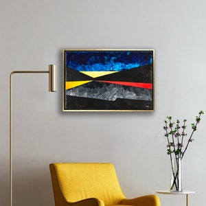 Autobahn A11, Acrylic painting, abstract painting, Mural Decoration, Art, Design, Unique Piece, Artwork.