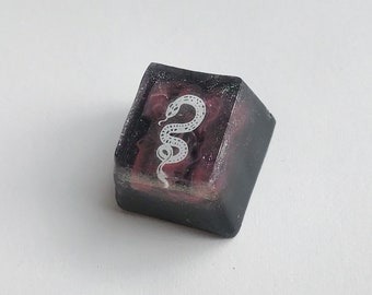 White snake Artisan keycap for Snake lover, Perfect gift for who want animal theme on mechanical keyboard, Mistery white snake on keyboard.