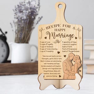 Personalized Recipe for a Happy Marriage Sign, Anniversary Gifts, Gift for Husband, Wedding Gifts, Unique Gift for Mother&#39;s Day