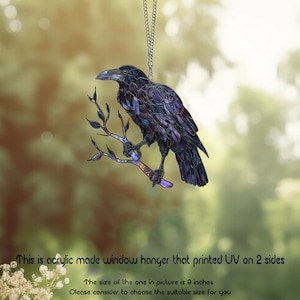 Rabe Rabe Fensterbild aus Acryl: Vogel-Kunst-Dekoration