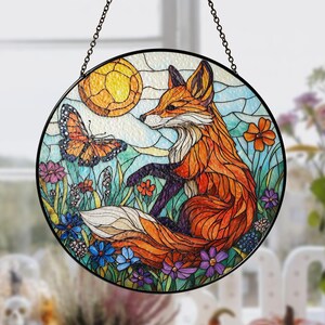 Attrape-Soleil 2D En Forme De Chat - Décoration Fenêtre Colorée - Suspension Pour Intérieur/Extérieur - 14x20 Cm