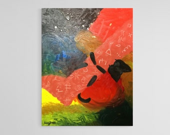 Love - Contemporary Art, One Of a Kind, Original Painting, Abstract Art, Oil Painting, Canvas Art, Cat Painting, Wall Decorate