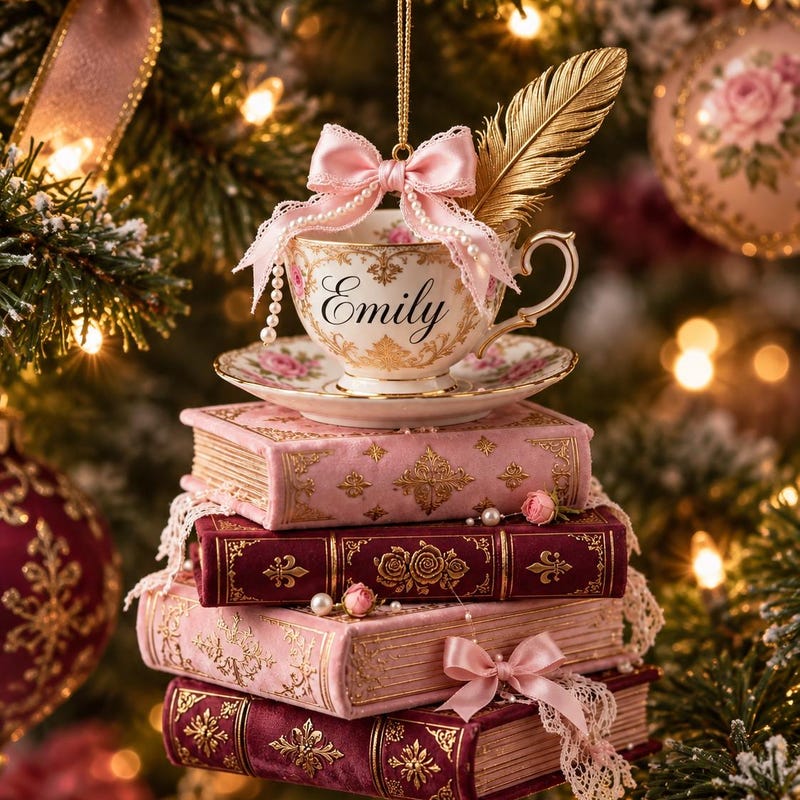 Pink Book Ornaments - Etsy