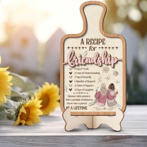 Personalized Recipe for a Friendship, Besties Forever Sitting on the Moon, Soul Sisters Gift, Unique Graduation Gift, True Friendship Gift