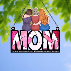 Personalized Mom and Daughter Suncatcher: Acrylic Moon Decor