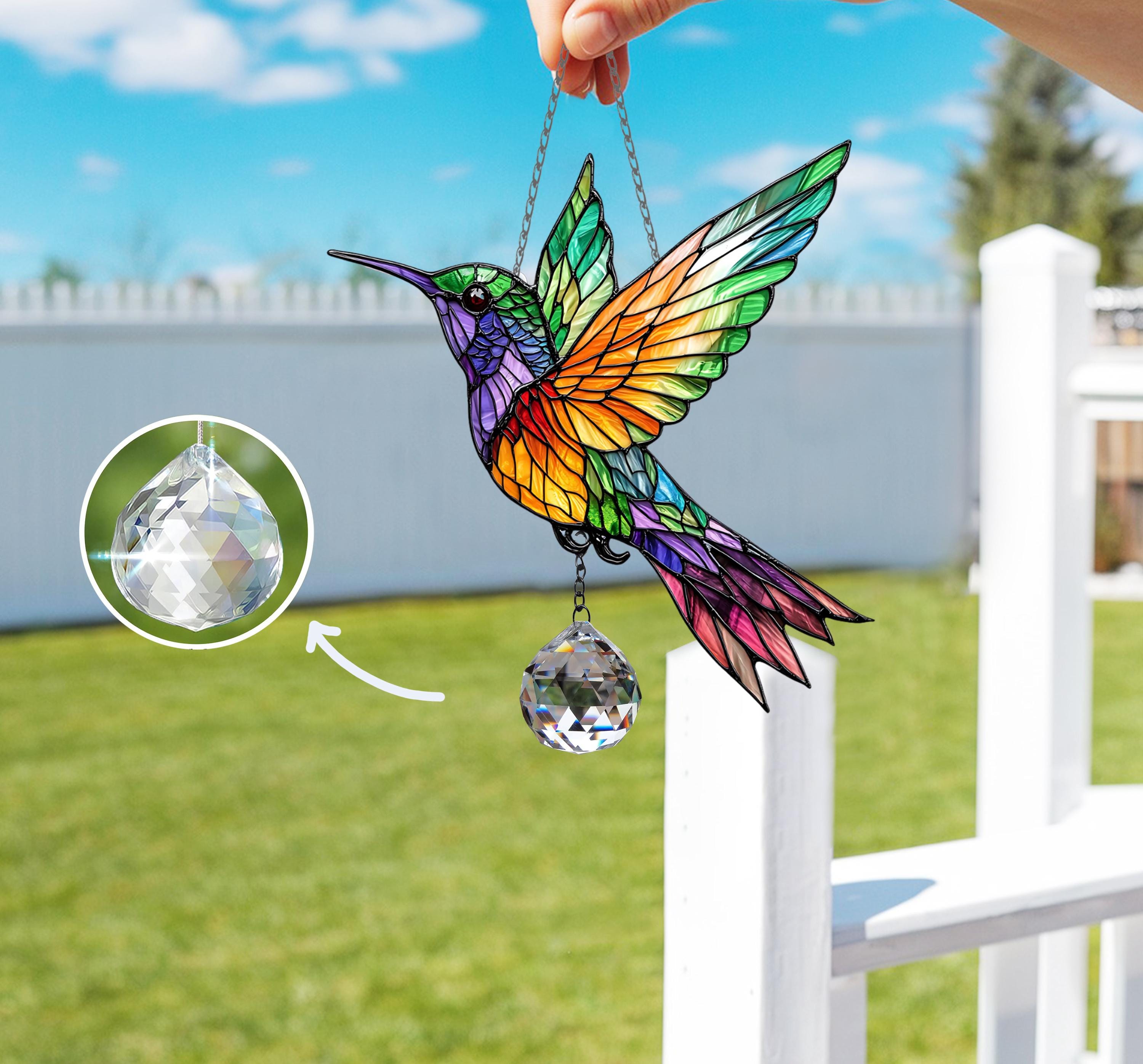ハチドリのクリスタルサンキャッチャー：アクリル窓用吊り下げ - Etsy 日本