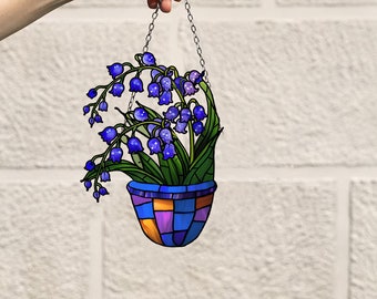 Lily of the Valley Acrylic Window Hanging: Floral Home Decor