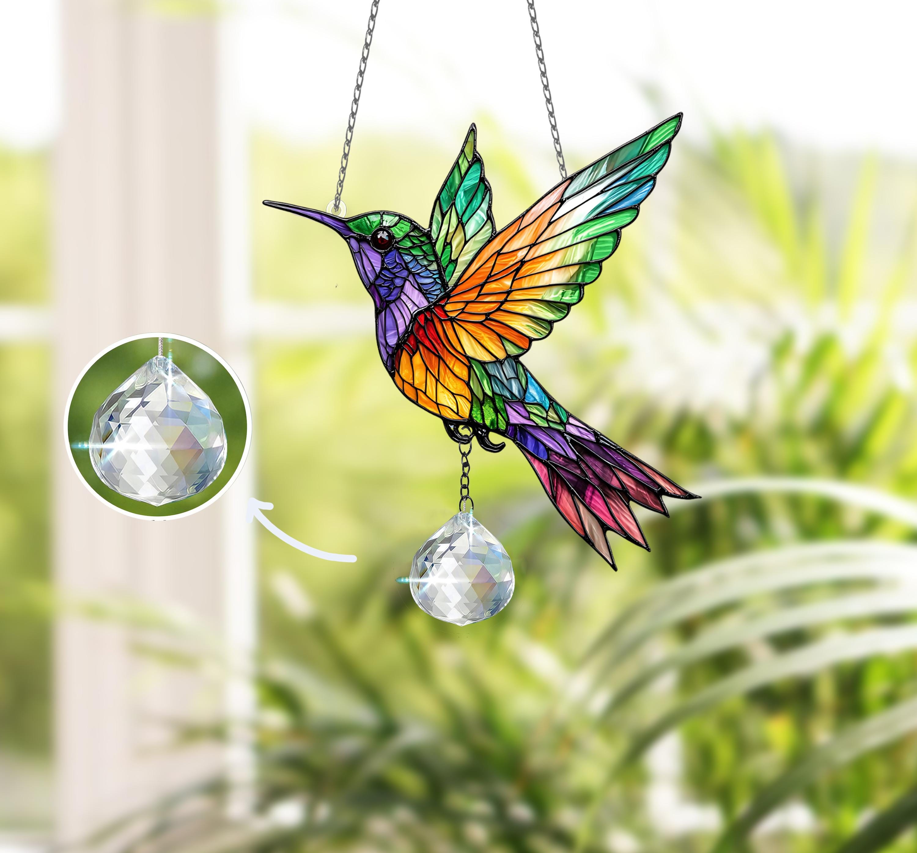 ハチドリのクリスタルサンキャッチャー：アクリル窓用吊り下げ - Etsy 日本