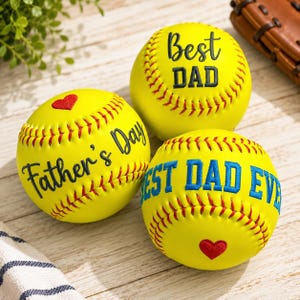 Ballon souvenir de softball brodé personnalisé pour papa, ballon de softball brodé personnalisé, cadeau de remise des diplômes souvenir de nuit senior personnalisé
