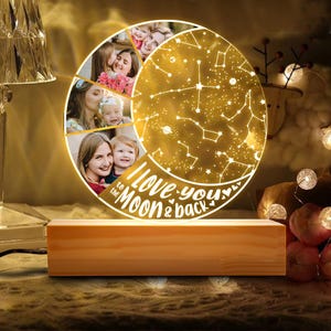 Gepersonaliseerde foto nachtlampje, sterrenkaart nachtlampje, moeder cadeau van dochter, Moederdagcadeau, beste moeder ooit, sterrenbeeldkaartlamp