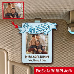 Personalized Memorial Photo Car Visor Clip, Personalized Gifts for Dad, Fridge Photo Magnet,Personalized Picture Frame, Drive Safe,Papa Gift