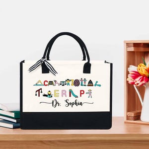 Occupational Therapy Tote Bag, OT Helping You Grow Your Own Way HandBag, Occupational Therapist Bag,  Pediatric Occupational Therapist Gifts