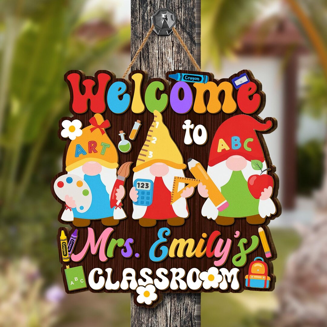 Personalized 3D Name Teacher Door Sign, Custom Teacher Door Hanger ...