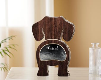 Personalized Pet Hair Memorial Box: Wooden Dog/Cat Keepsake