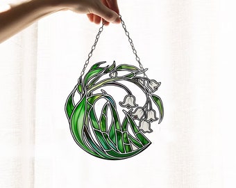 Suncatcher Lily of valley, Flowers Acrylic Window Hanging Art Decoration, Lily of valley, Suncatcher Ornament, Gift for her,Home decoration